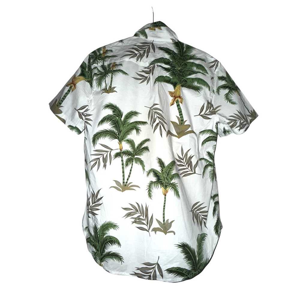 Lucky Brand White Tropical Palm-Print Short Sleeve Shirt - Picture 2 of 6